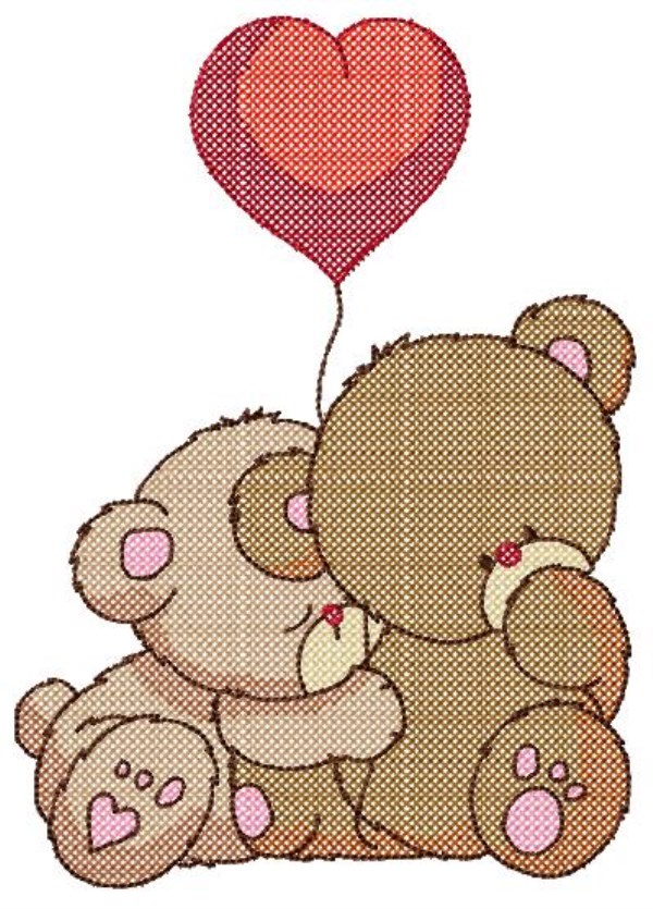 Cross Stitch Teddy in Love -15