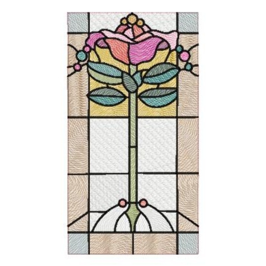 Stained Glass Deco Rose 