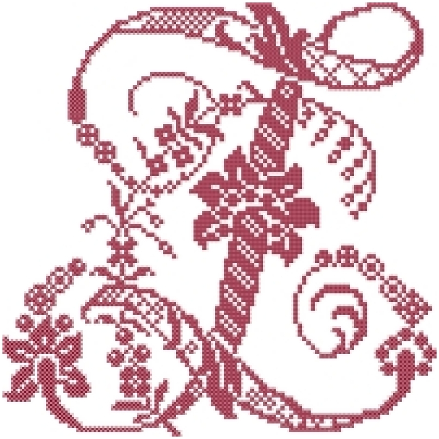 French Floral Cross Stitch Alphabet  