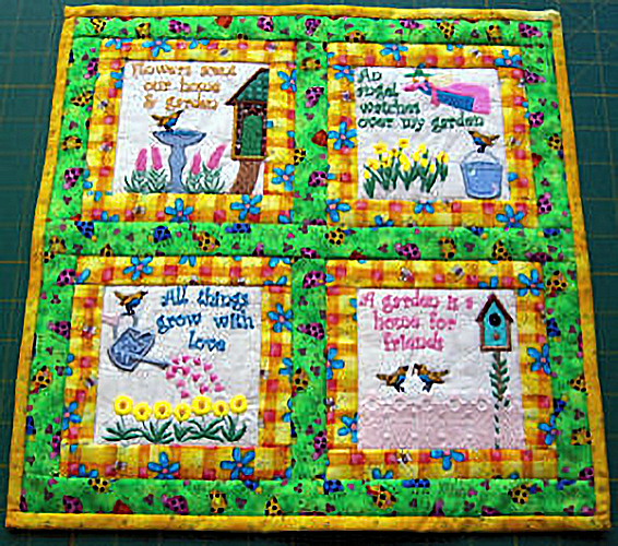 Mini Quilt 2 - Gardening -8