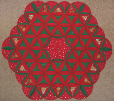 Cathedral Window Quilt Blocks Projects - Christmas Tree Skirt -3