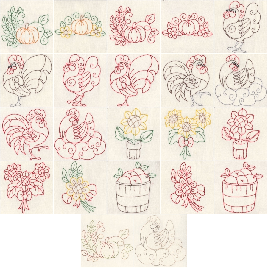 Redwork Country Kitchen 