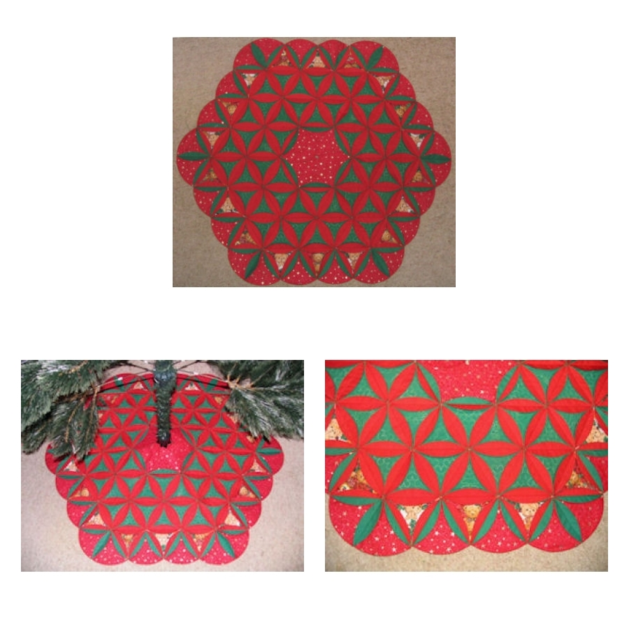 Cathedral Window Quilt Blocks Projects - Christmas Tree Skirt 