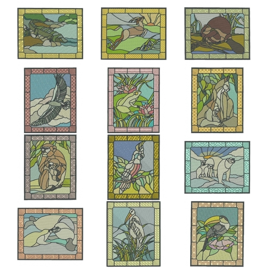 Stained Glass Animals