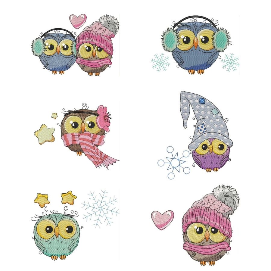 Baby Winter Owls 