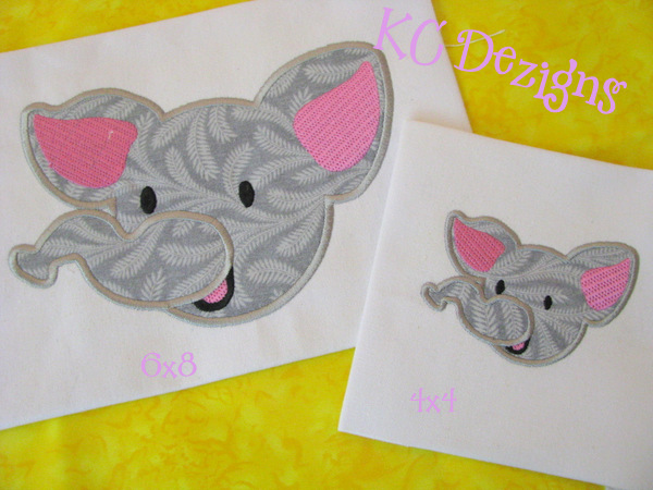 Elephant Face Applique