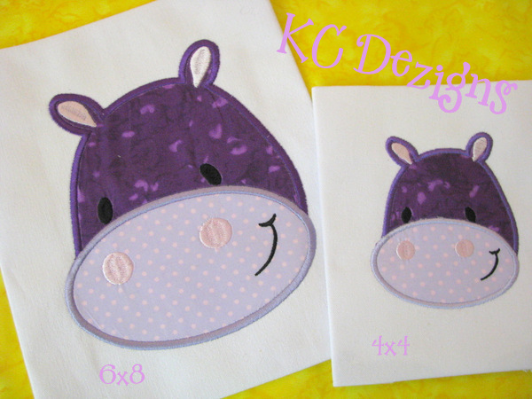 Hippo Face Applique