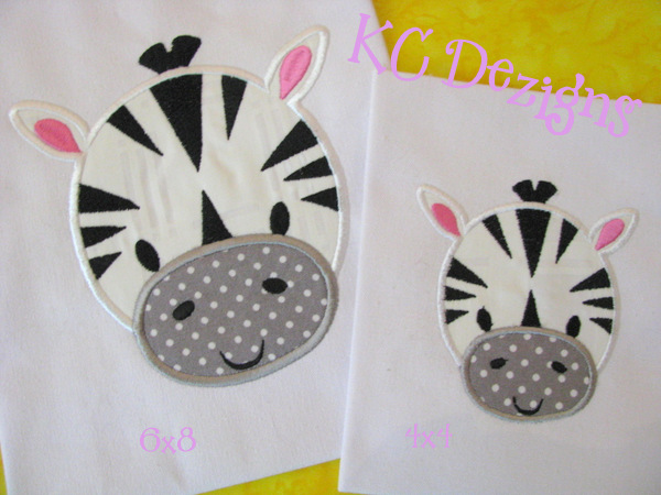 Zebra Face Applique