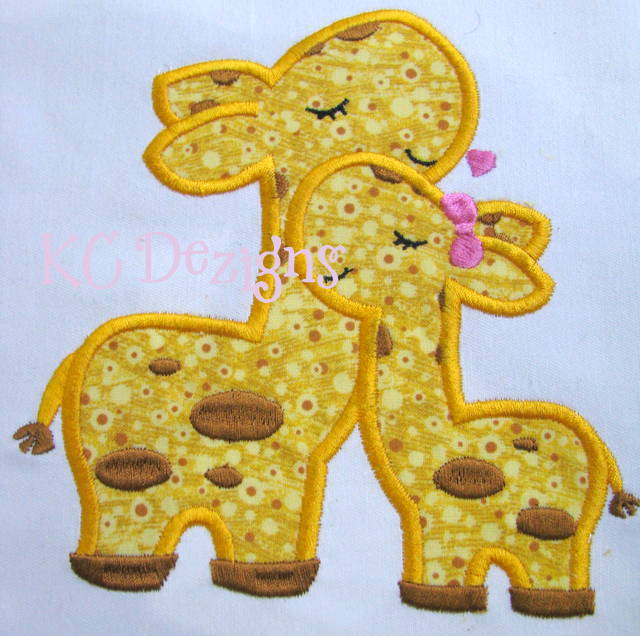 Mommy and Baby Giraffe Applique