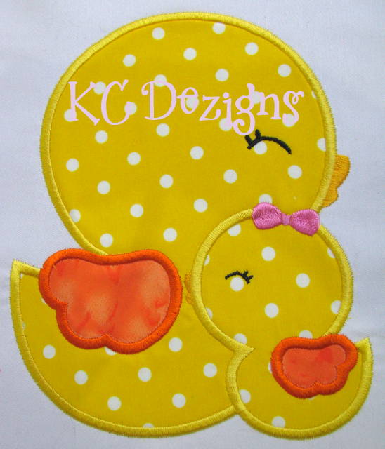 Mommy and Baby Chick Applique