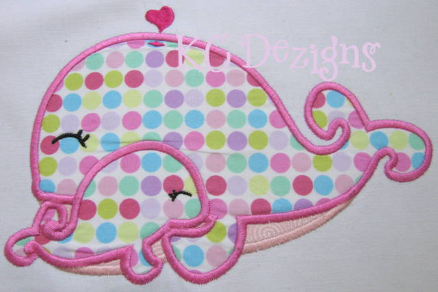 Mommy and Baby Whale Applique