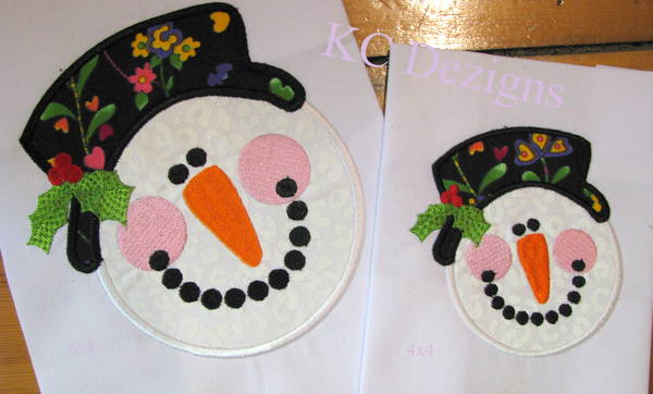 Snowman Face With Hat & Holly