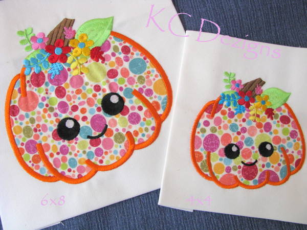 Pumpkin With Pretty Flowers