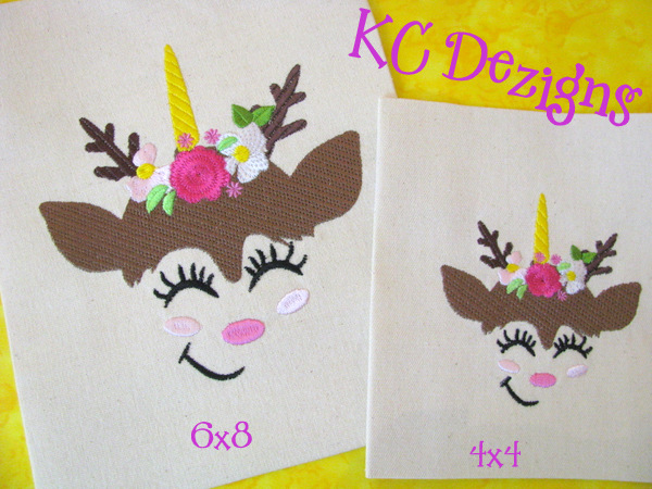 Reindeer Face With Flowers 1
