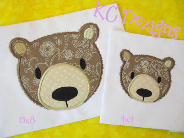 Bear Face Applique