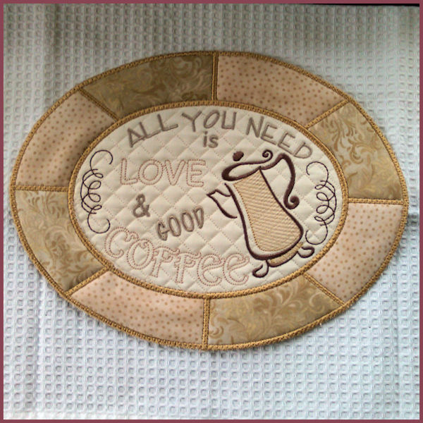 In the Hoop Coffee Placemat and Coasters -4
