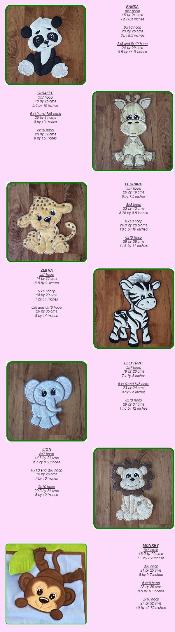 Jungle Animals Applique -4