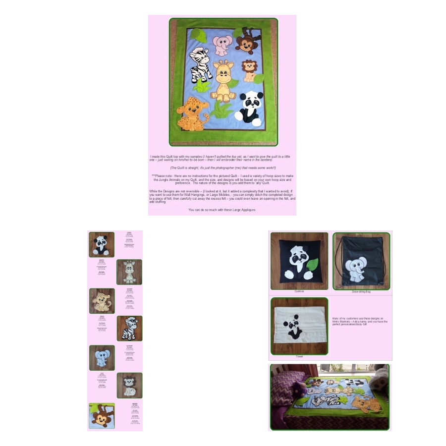 Jungle Animals Applique 