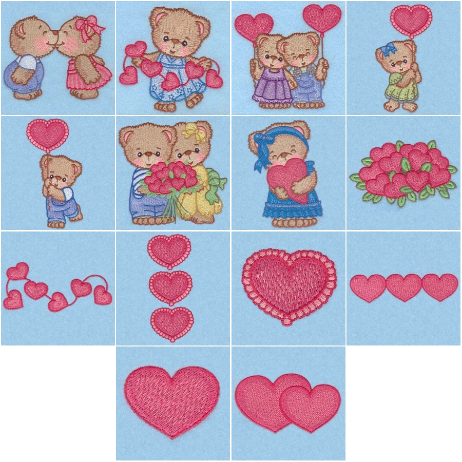 Cute Colors Valentine Bears