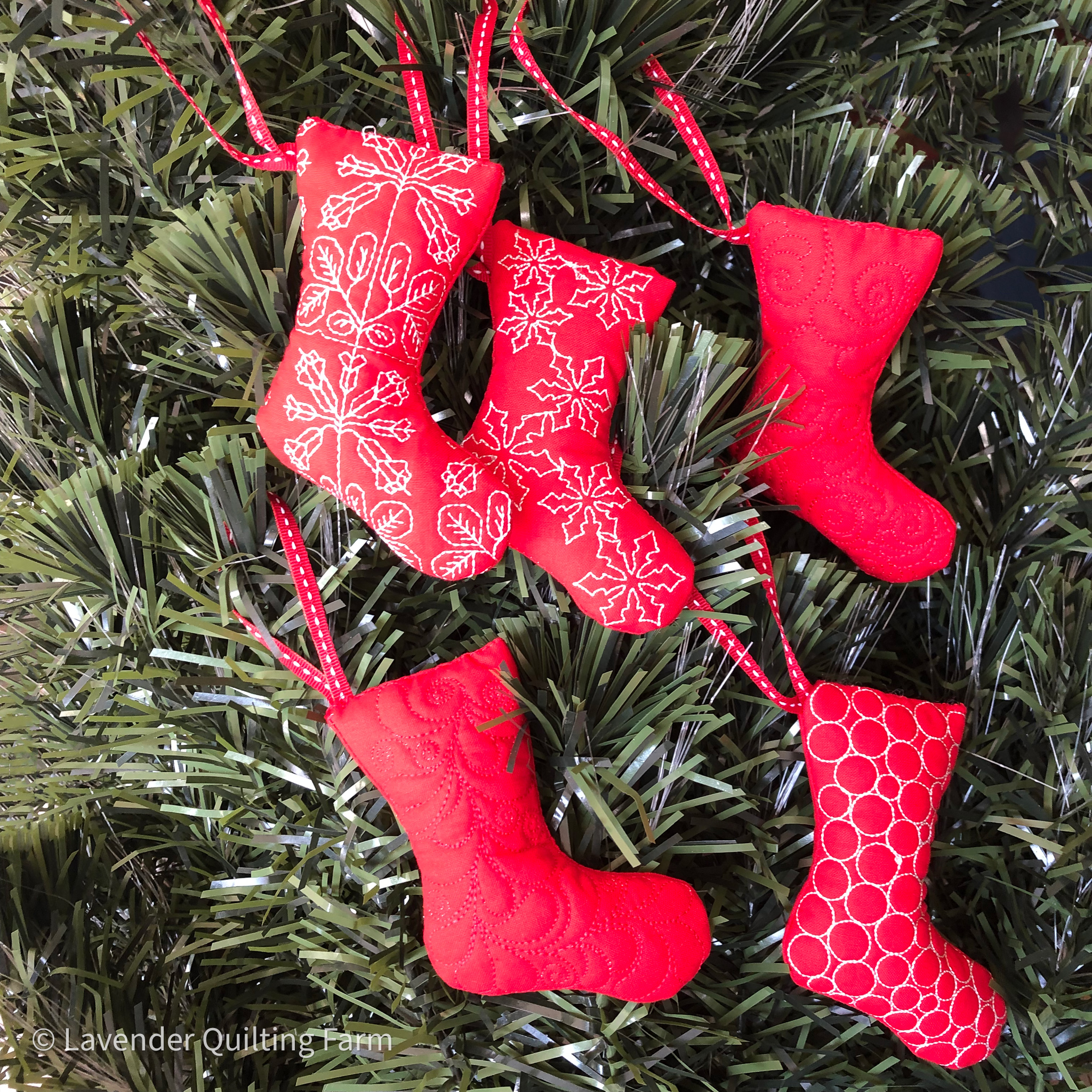 Quilted Stocking Ornaments-7