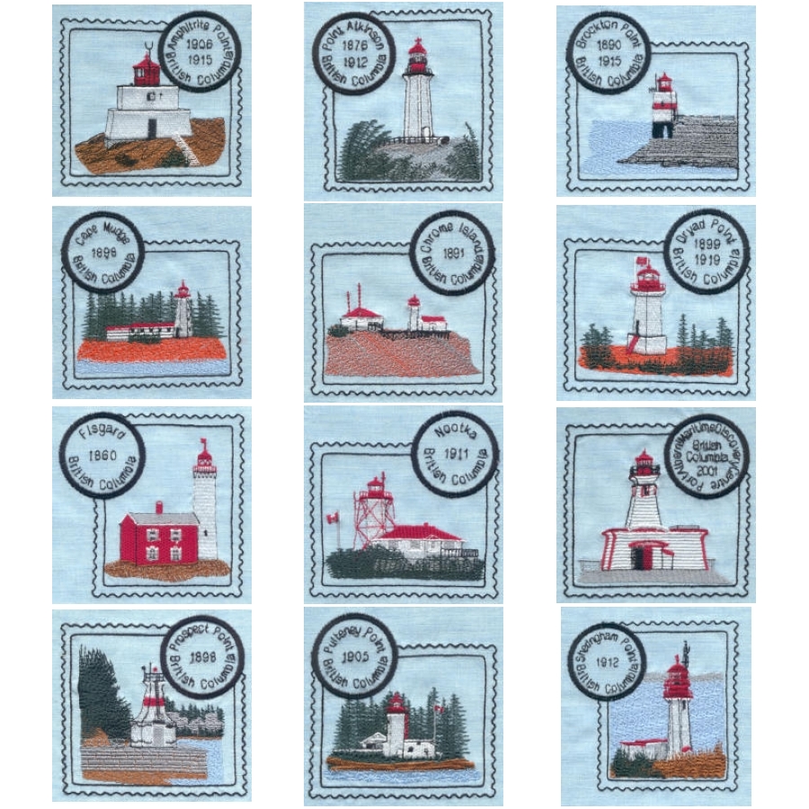 British Columbia Set 1 Lighthouse Stamps