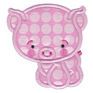 bunnycup embroidery, Applique piggy embroidery design