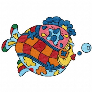 Carmellas Korner, patchwork fish embroidery design