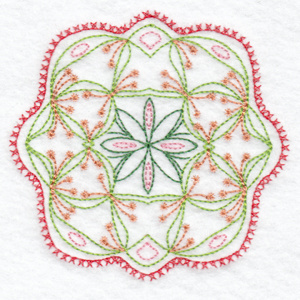 Hennessy Embroidery colorful quilt block or mug rug