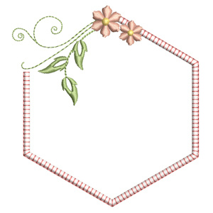 Stitch Delight, pretty fram with flowers and leaves