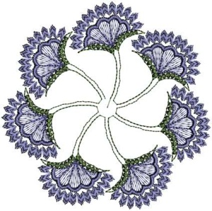Viv-a-Lee Embroidery, Fantasy flower quilt block