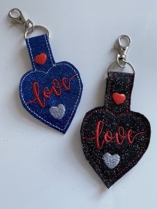 NonnieNoo Creations, key fobs, heart, love