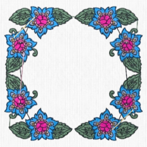 The Silk Pincushion, Floral Quilt Block, flowers