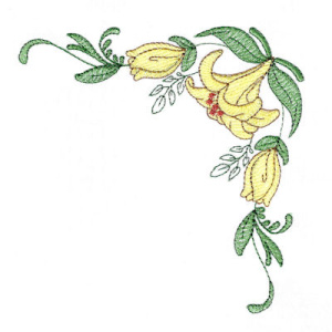 Mar-Lena's Embroidery, corner floral design