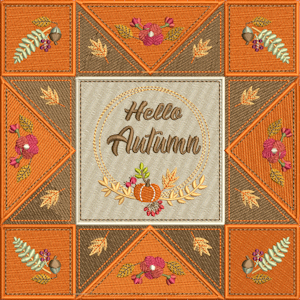 The silk pincushion, autumn quilt block