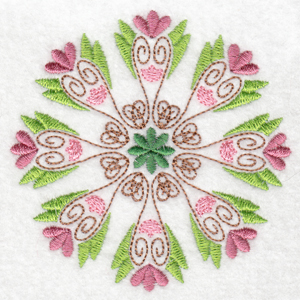 Hennessy Embroidery colorful quilt block or mug rug