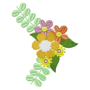 KC Dezigns, flowers and leaves in a V shape