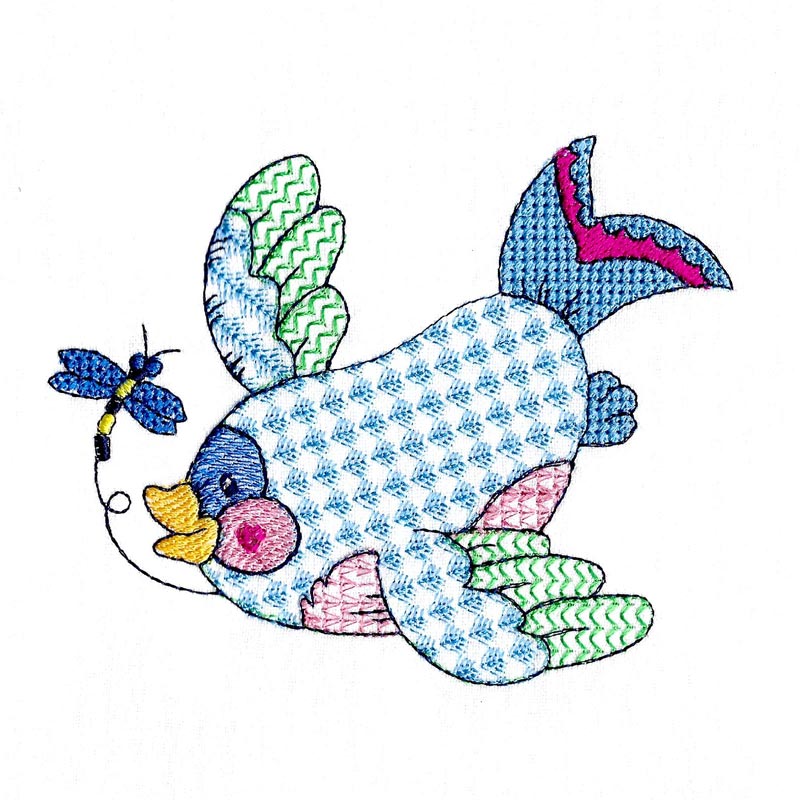 Mar-Lena Embroidery patchwork bird