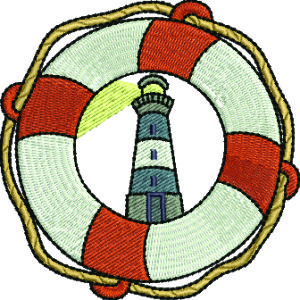 Havilah Embroidery, life-saver and lighthouse