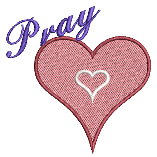 heart with pray text design
