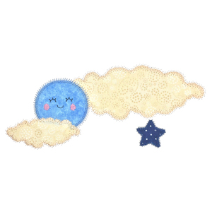 V-Stitch, moon, clouds, star