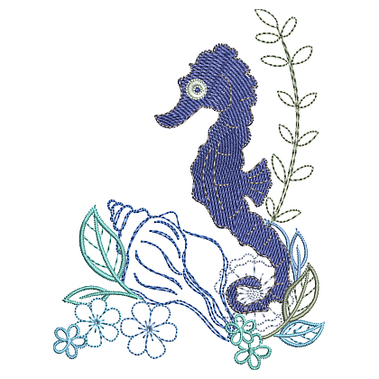 Allstitch Embroidery, seahorse