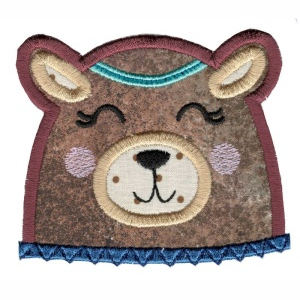 bunnycup embroidery, bear head