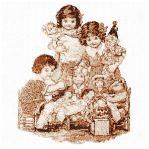 Red Moon Gardens, children playing with toys