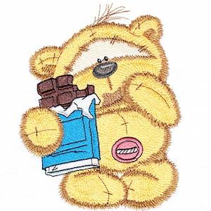 Stitch emporium, cute teddy bear with chocolate bar