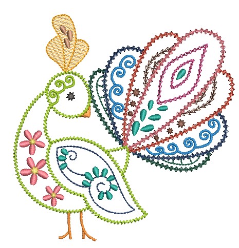 Decorative Peacocks Outline-4