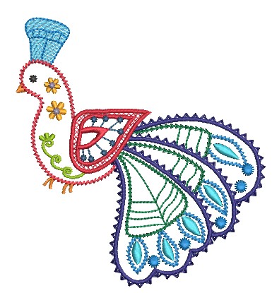 Decorative Peacocks Outline-5
