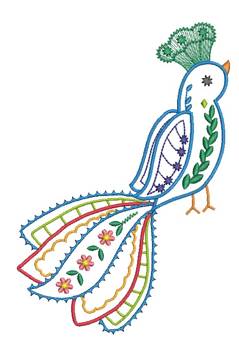 Decorative Peacocks Outline-8