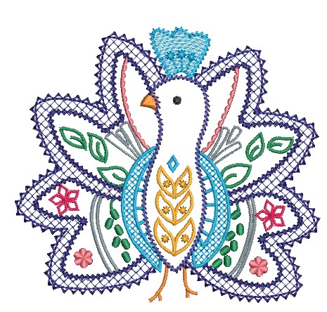 Decorative Peacocks Outline-10