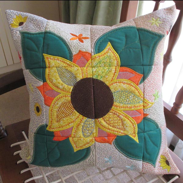 Applique Sunflower Cushion-3