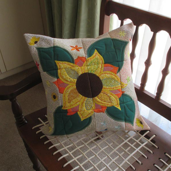 Applique Sunflower Cushion-4
